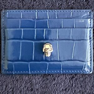 Alexander McQueen Blue Embossed Card Holder